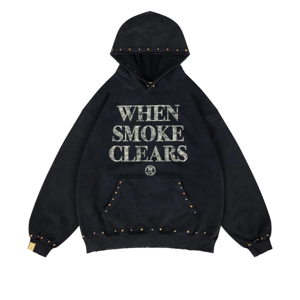 WHEN SMOKE CLEARS Studded Logo‎ Hoodie NWT Size XL